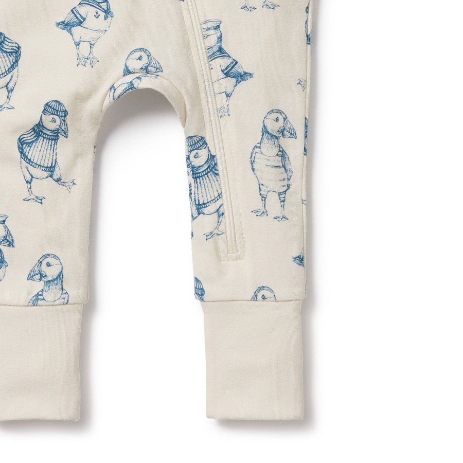 Baby [0-23M] Wilson & Frenchy All In One | Wilson And Frenchy Organic Zipsuit With Feet Petit Puffin