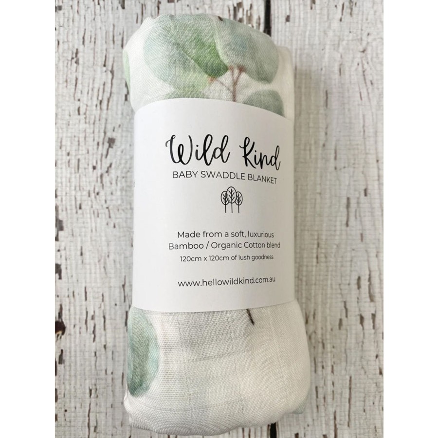 Baby [0-23M] Wild Kind Swaddles + Wraps | Wild Kind Baby Organic Cotton X Bamboo Swaddle - Sage Leaves