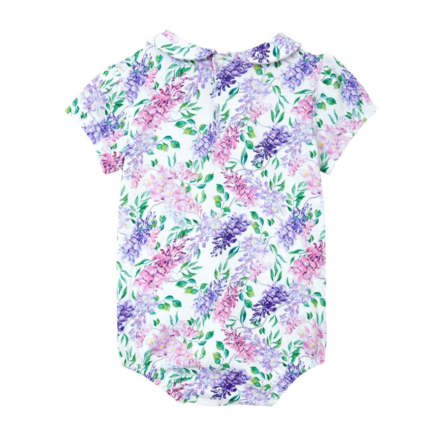 Baby [0-23M] Milky All In One | Milky Wisteria Collared Bubbysuit