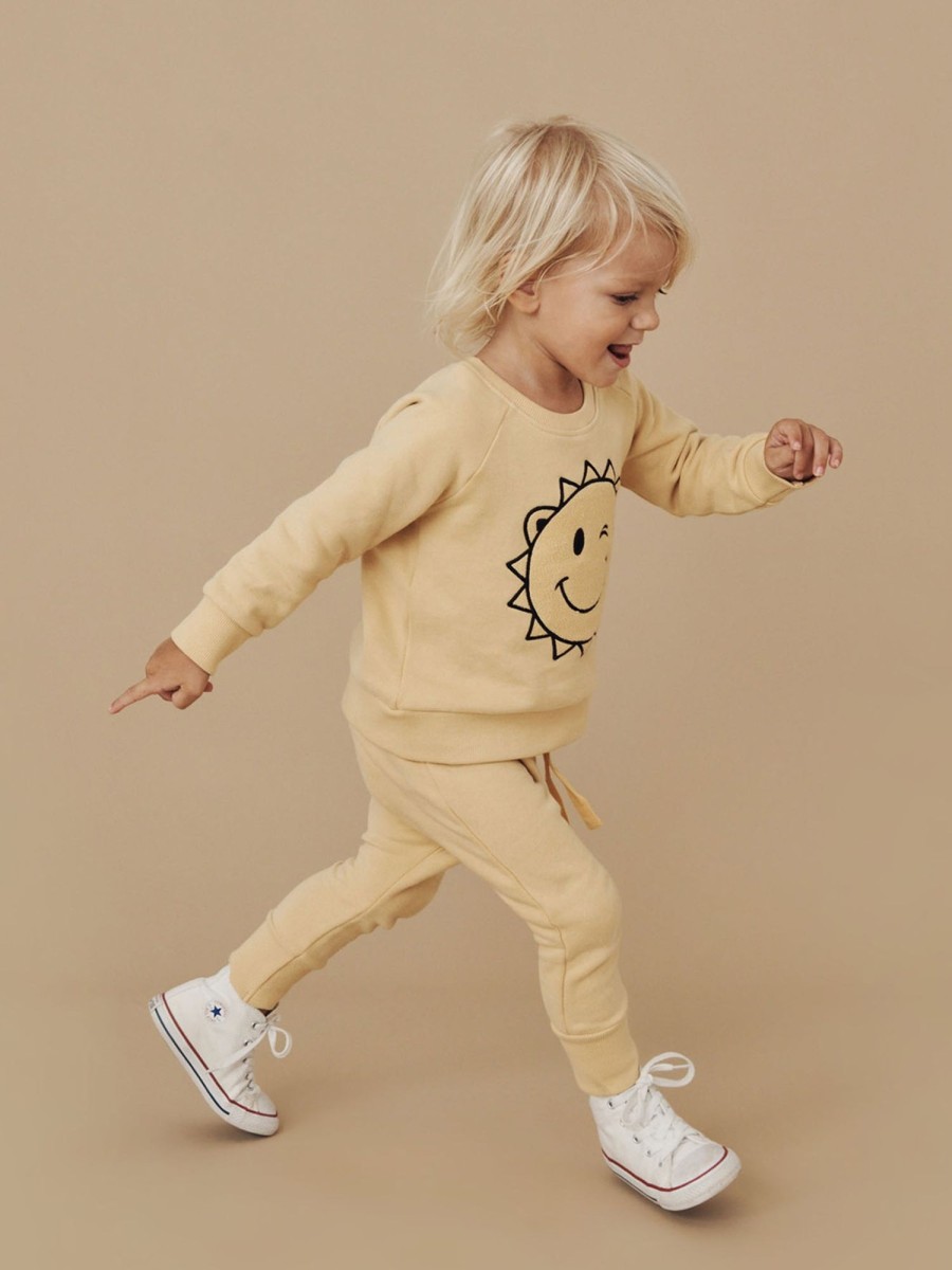 Child [2-14] Huxbaby Bottoms | Huxbaby Drop Crotch Pant Fleece - Sunny