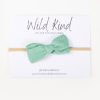 Baby [0-23M] Wild Kind Hair Accessories | Wild Kind Dorothy Linen Bow Headband - Sage