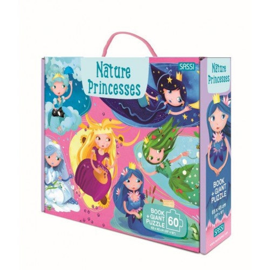 Play + Learn Sassi Puzzles | 60 Piece Book & Giant Puzzle - Nature Princesses