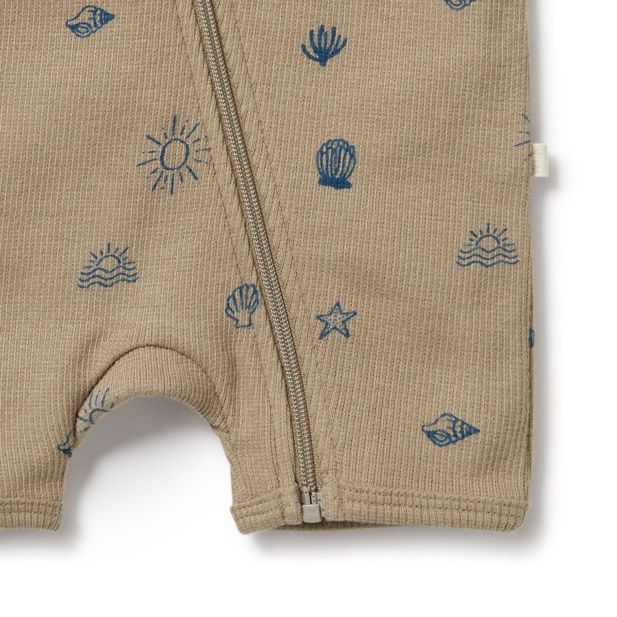 Baby [0-23M] Wilson & Frenchy All In One | Wilson And Frenchy Organic Boyleg Zipsuit Summer Days