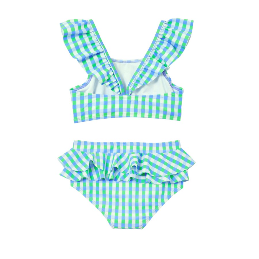 Child [2-14] Milky Swim | Milky Blue Gingham Bikini - Ice Blue