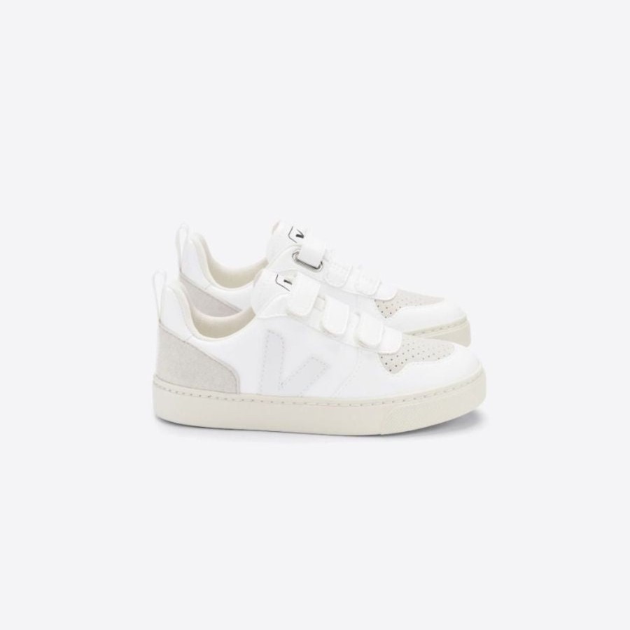 Child [2-14] Veja Footwear | Veja V-10 Velcro Cwl - White/Natural