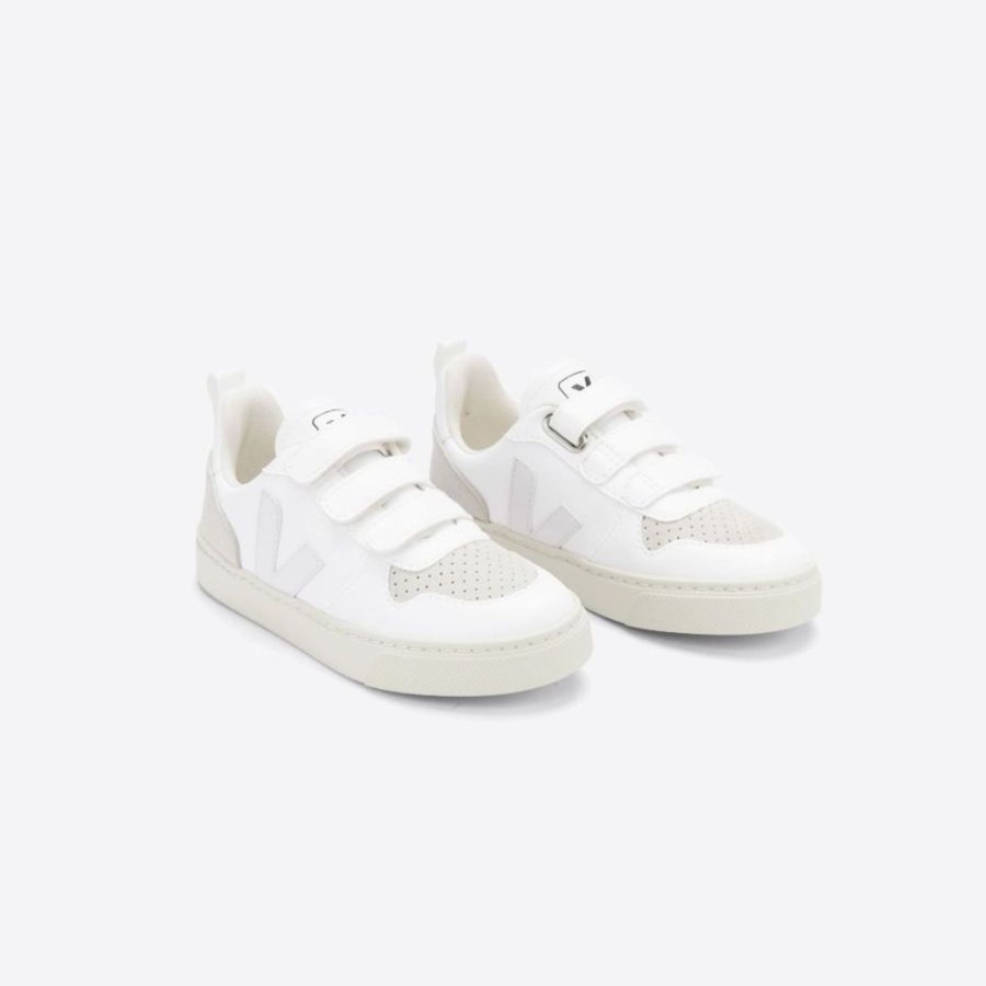 Child [2-14] Veja Footwear | Veja V-10 Velcro Cwl - White/Natural