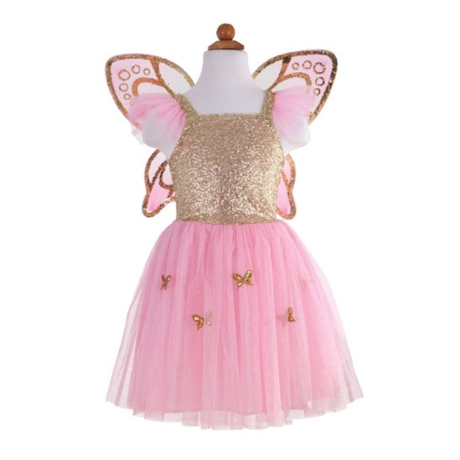 Play + Learn Great Pretenders Role Play | Gold Sequins Butterfly Dress And Wings | Size 5-7