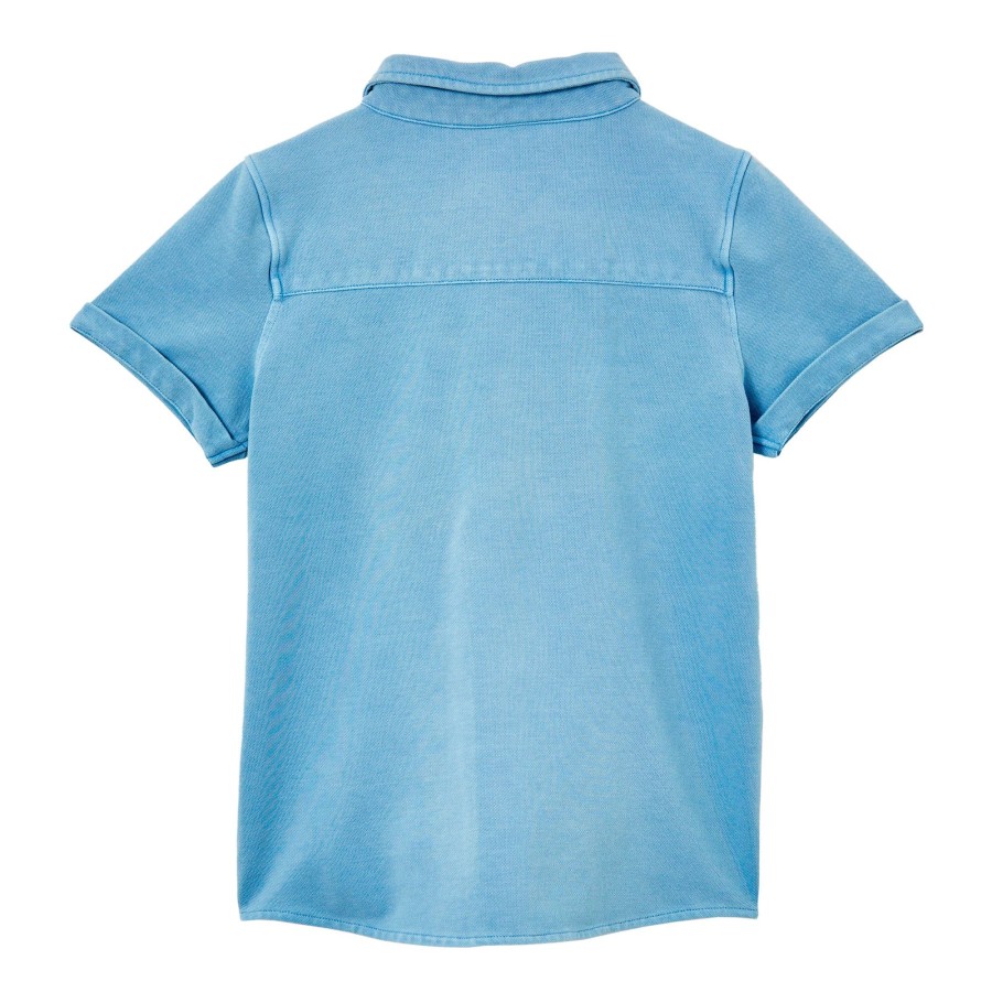 Child [2-14] Milky Tops | Milky Blue Pique Shirt - Surf Blue