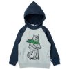 Child [2-14] Minti Jumpers | Minti Warm Wolf Furry Hood - Grey Marle/Dark Blue