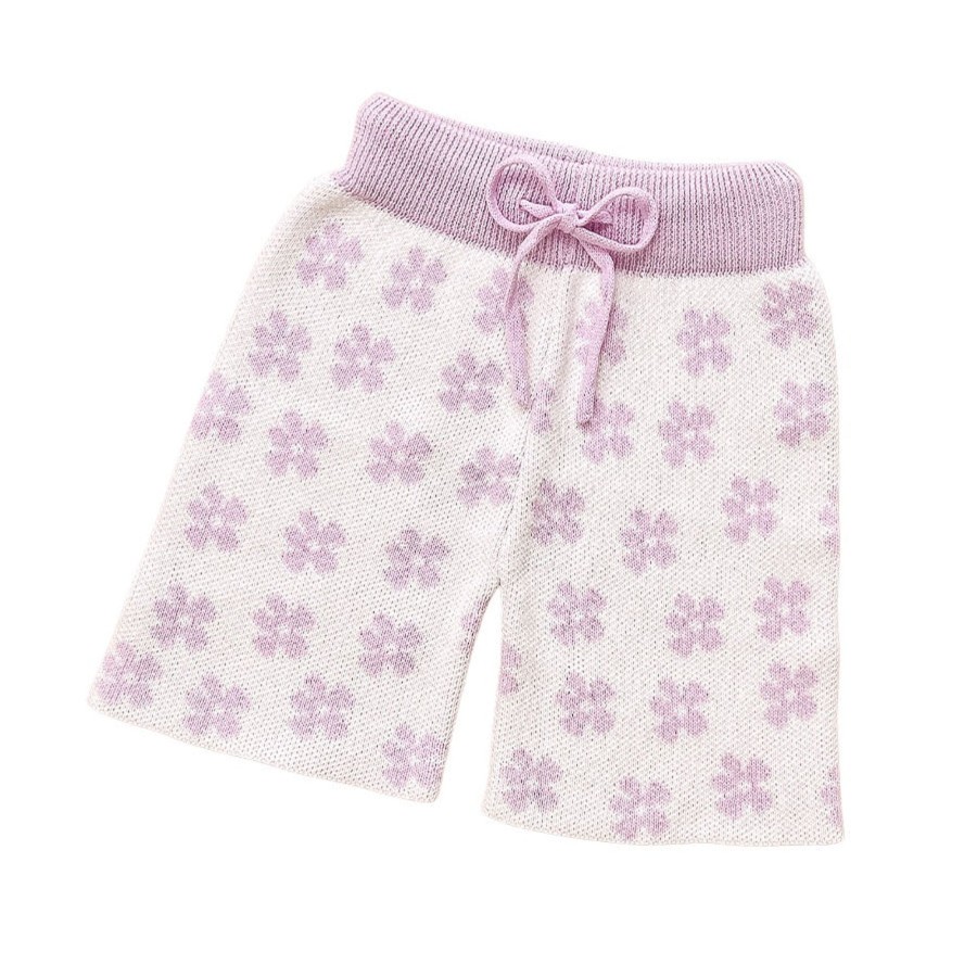 Child [2-14] Ziggy Lou Knitwear | Ziggy Lou - Cropped Pants | Lilac Floral