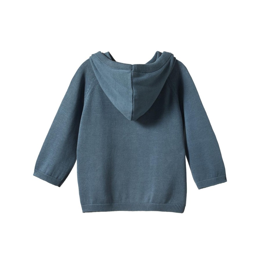 Baby [0-23M] Nature Baby Knitwear | Nature Baby Oak Hoodie - Sky Blue