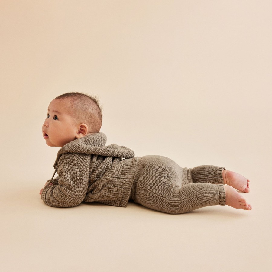 Baby [0-23M] Wilson & Frenchy Outerwear | Wilson And Frenchy Knitted Zipped Jacket - Dark Ivy