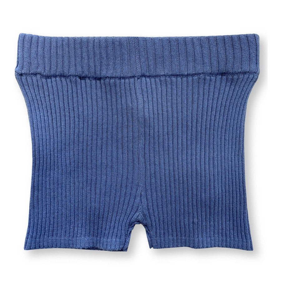 Child [2-14] Grown Knitwear | Grown Ribbed Bike Short - Ocean